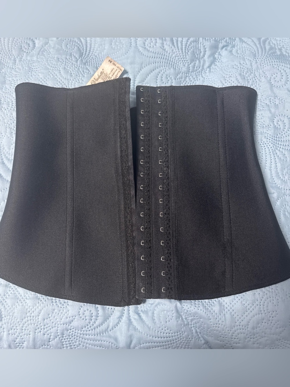 Black Waist Trainer Corset with Front Hook Closure,Vedette A69